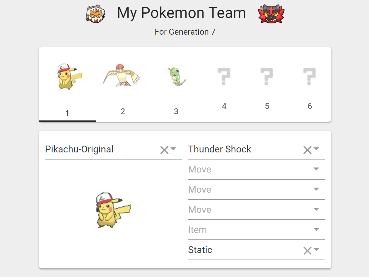 My Pokemon Team